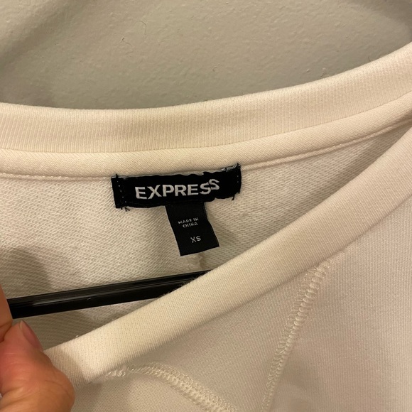 Express Women’s White Sweatshirt Dress, Tunic Dress - Picture 2 of 6